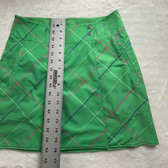 Nike Reversable Wrap Plaid Tennis Golf Skirt Green Pockets Size UK 4 Dri-Fit - Picture 10 of 10